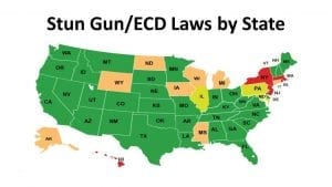 Stun gun laws by state map