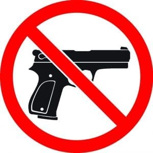 Guns prohibited sign