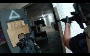 Indoor combat with aimed guns