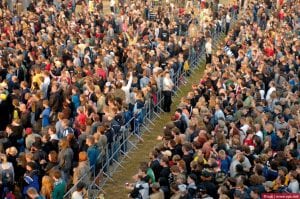 Crowd of people outside