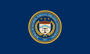 Logo for ATF with navy blue background