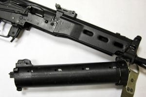 Closeup of firearm parts