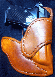 Shiny, clean leather weapon holster