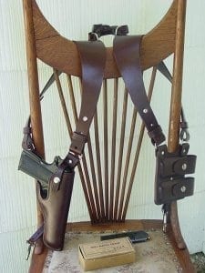 Shoulder holster on chair