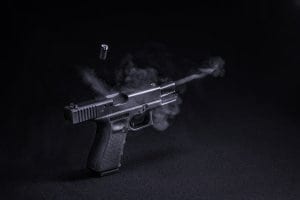9mm handgun firing